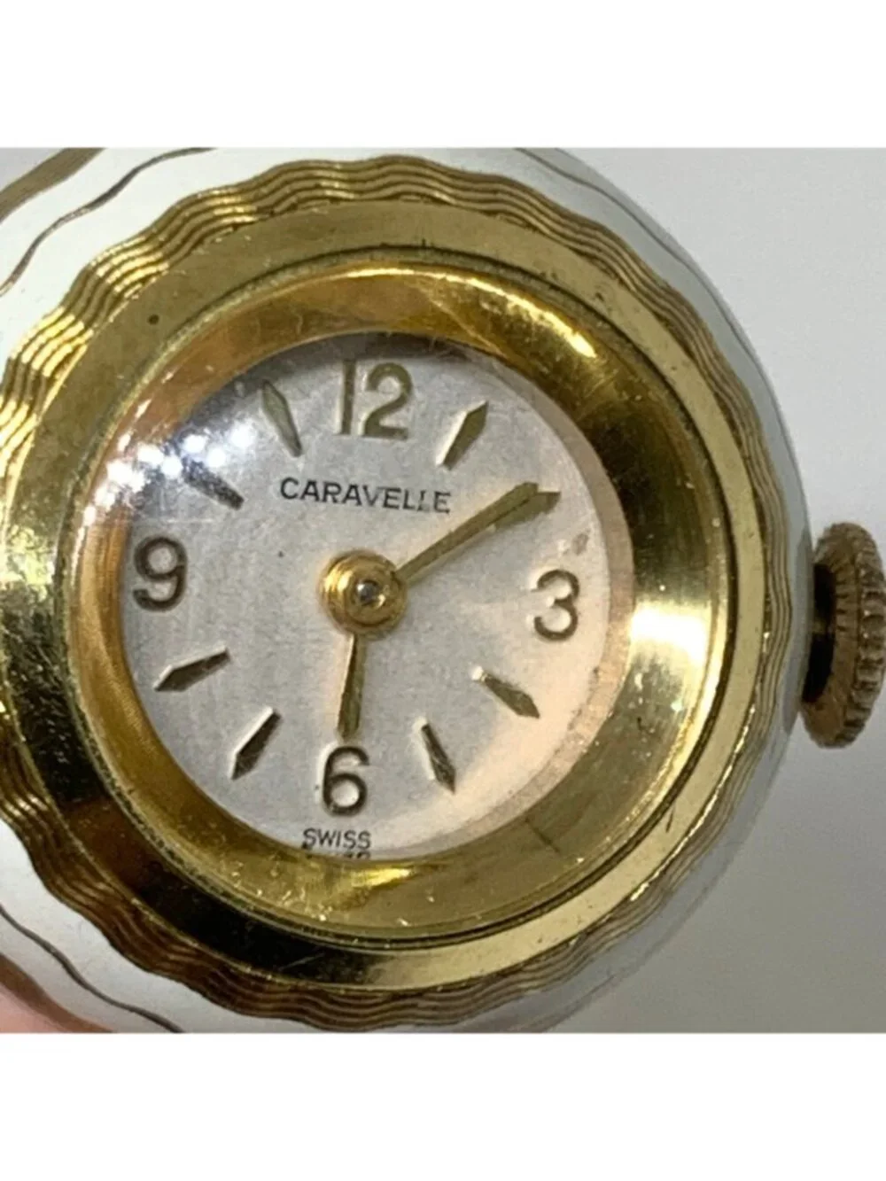 Vintage Caravelle Swiss Pendant Ball Orb Watch 29mm Enamel mechanical works